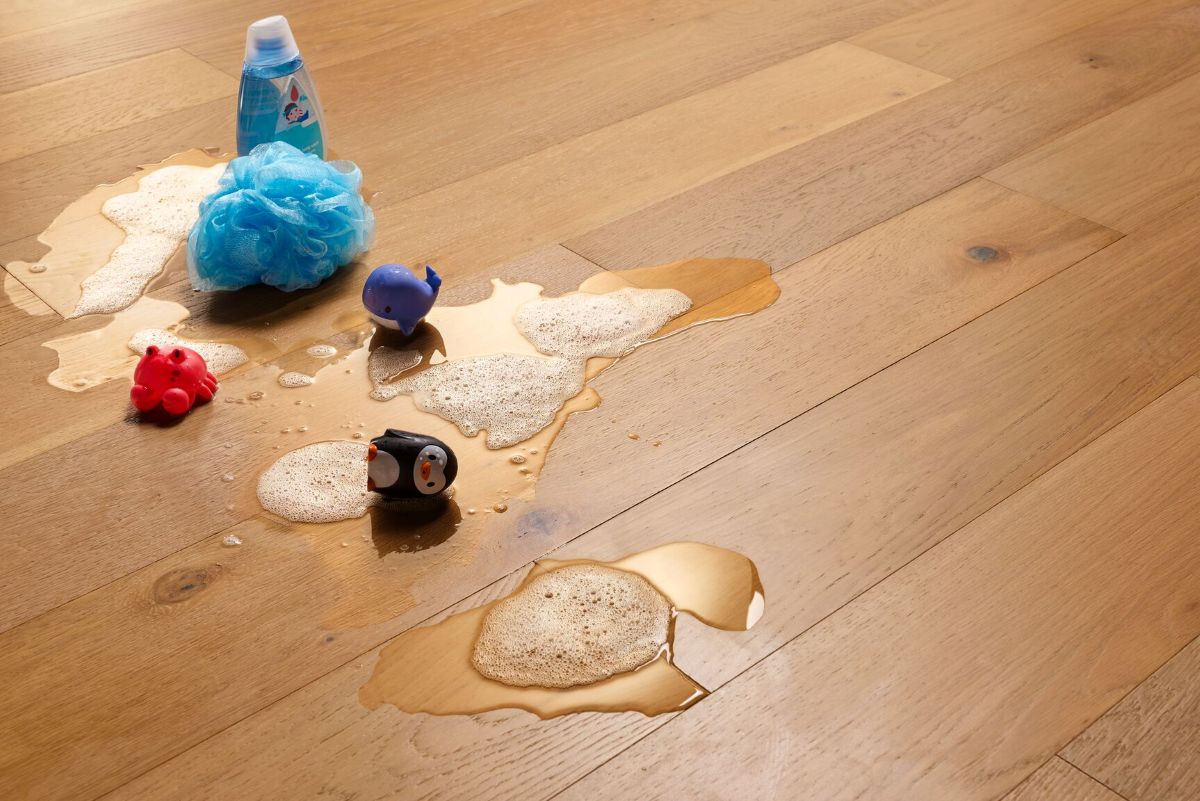 Engineered hardwood flooring with standing water; Hydropel waterproof engineered hardwood